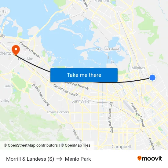 Morrill & Landess (S) to Menlo Park map