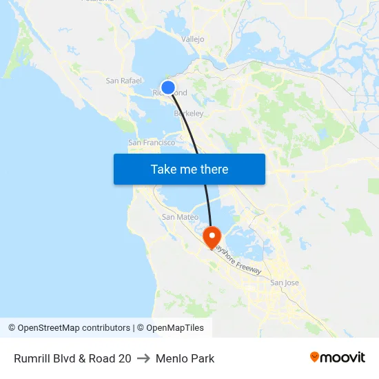 Rumrill Blvd & Road 20 to Menlo Park map