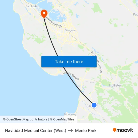 Navitidad Medical Center (West) to Menlo Park map