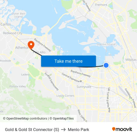 Gold & Gold St Connector (S) to Menlo Park map