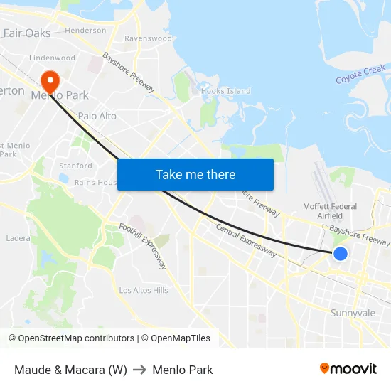 Maude & Macara (W) to Menlo Park map