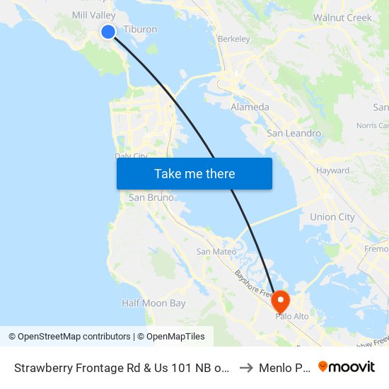 Strawberry Frontage Rd & Us 101 NB on Ramp to Menlo Park map