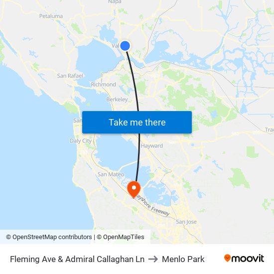 Fleming Ave & Admiral Callaghan Ln to Menlo Park map