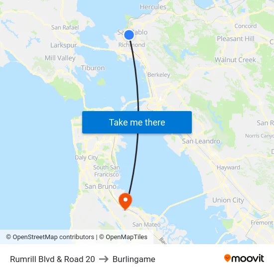 Rumrill Blvd & Road 20 to Burlingame map