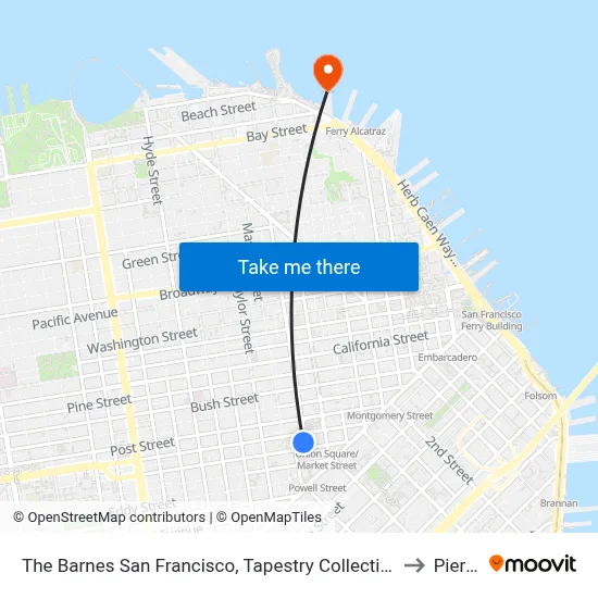 The Barnes San Francisco, Tapestry Collection by Hilton to Pier 35 map