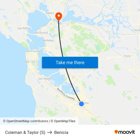 Coleman & Taylor (S) to Benicia map