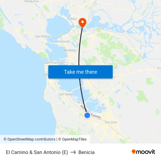 El Camino & San Antonio (E) to Benicia map