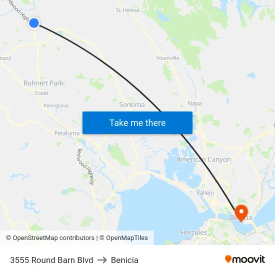 3555 Round Barn Blvd to Benicia map
