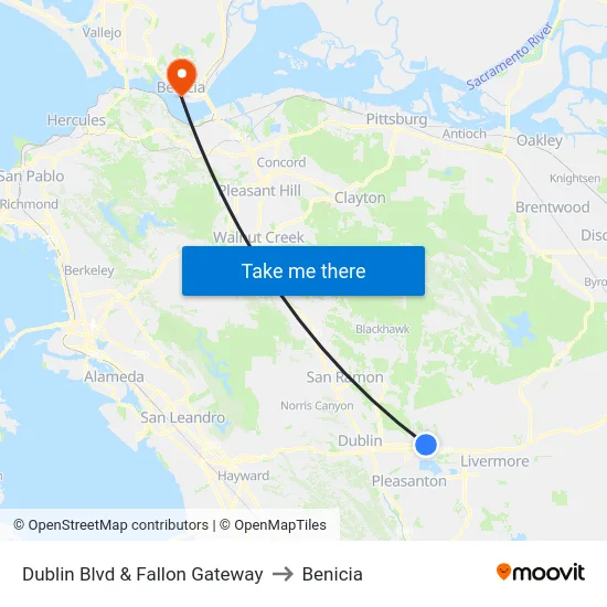 Dublin Blvd & Fallon Gateway to Benicia map