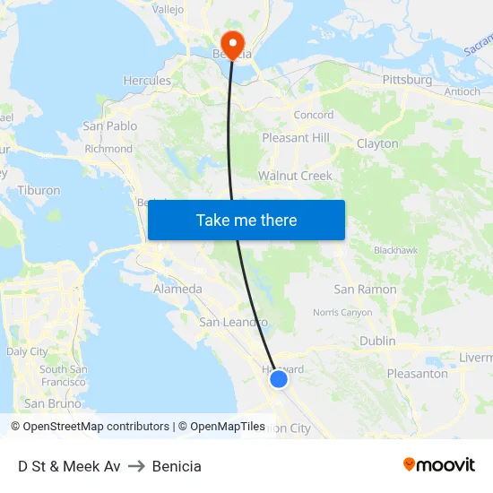D St & Meek Av to Benicia map
