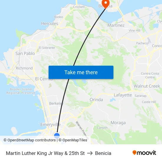 Martin Luther King Jr Way & 25th St to Benicia map
