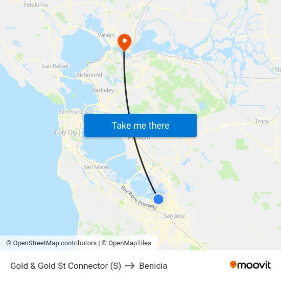 Gold & Gold St Connector (S) to Benicia map