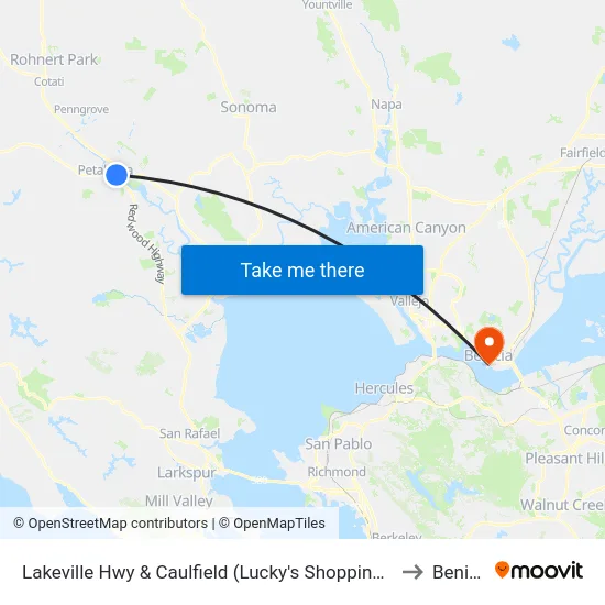 Lakeville Hwy & Caulfield (Lucky's Shopping Center to Benicia map