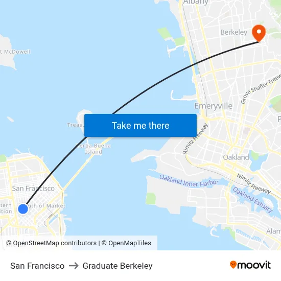 San Francisco to Graduate Berkeley map