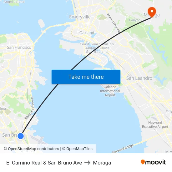 El Camino Real & San Bruno Ave to Moraga map