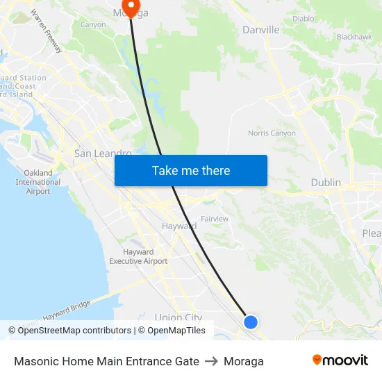Masonic Home Main Entrance Gate to Moraga map