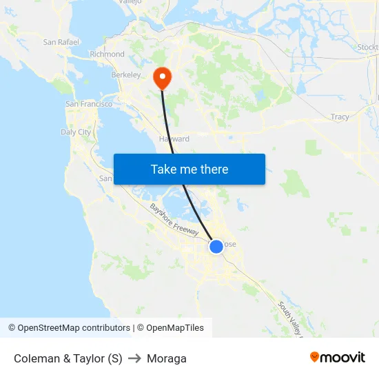 Coleman & Taylor (S) to Moraga map
