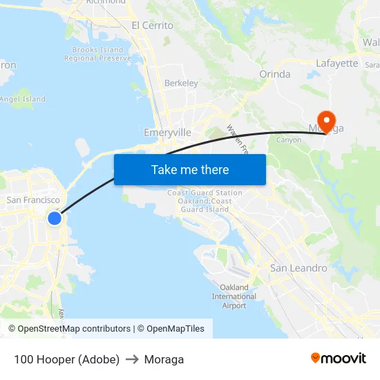100 Hooper (Adobe) to Moraga map