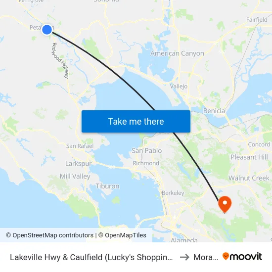 Lakeville Hwy & Caulfield (Lucky's Shopping Center to Moraga map