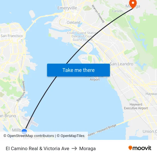 El Camino Real & Victoria Ave to Moraga map