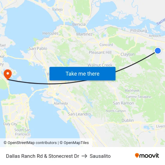 Dallas Ranch Rd & Stonecrest Dr to Sausalito map