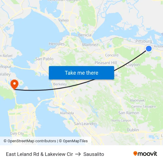 East Leland Rd & Lakeview Cir to Sausalito map