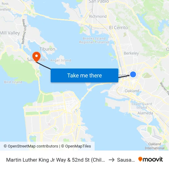 Martin Luther King Jr Way & 52nd St (Childrens H) to Sausalito map