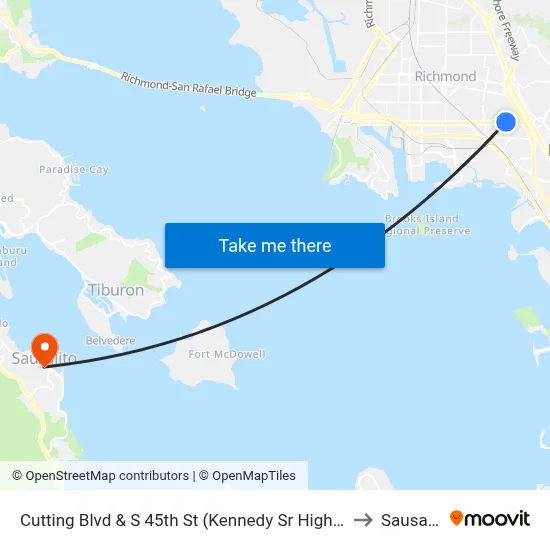 Cutting Blvd & S 45th St (Kennedy Sr High School) to Sausalito map