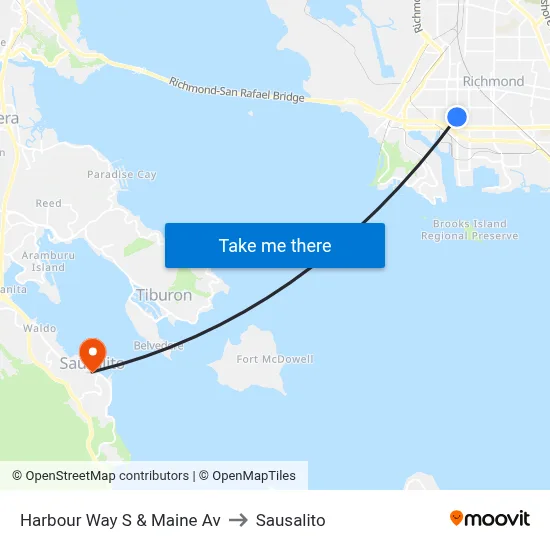Harbour Way S & Maine Av to Sausalito map
