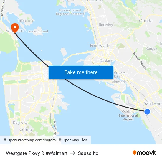 Westgate Pkwy & #Walmart to Sausalito map