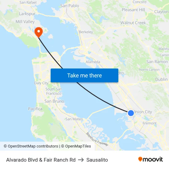 Alvarado Blvd & Fair Ranch Rd to Sausalito map