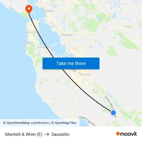 Mantelli & Wren (E) to Sausalito map