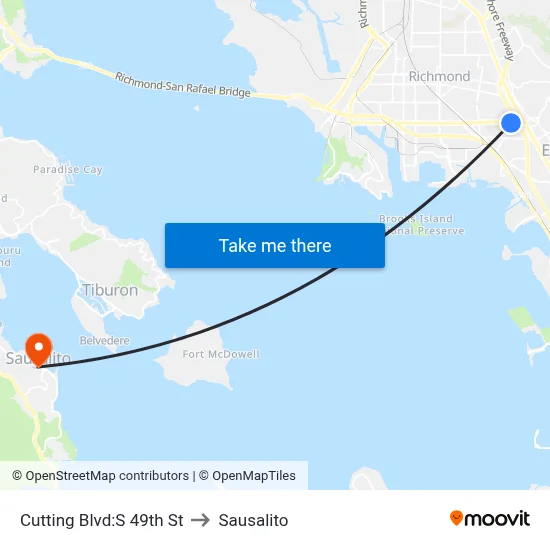 Cutting Blvd:S 49th St to Sausalito map