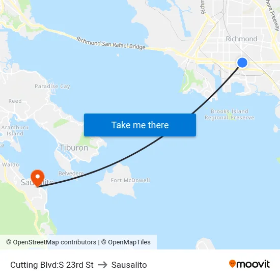 Cutting Blvd:S 23rd St to Sausalito map