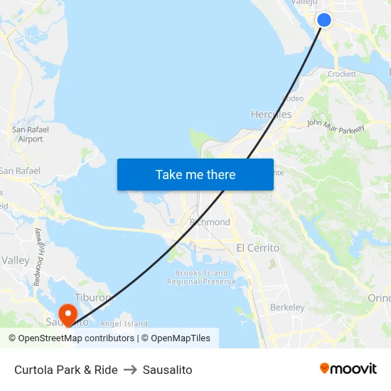 Curtola Park & Ride to Sausalito map
