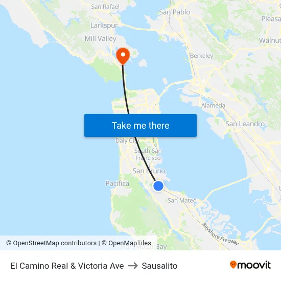 El Camino Real & Victoria Ave to Sausalito map