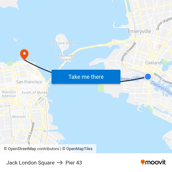 Jack London Square to Pier 43 map