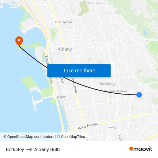 Berkeley to Albany Bulb map