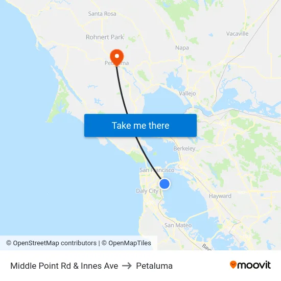 Middle Point Rd & Innes Ave to Petaluma map