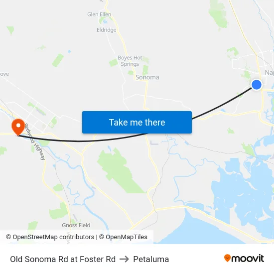 Old Sonoma Rd at Foster Rd to Petaluma map