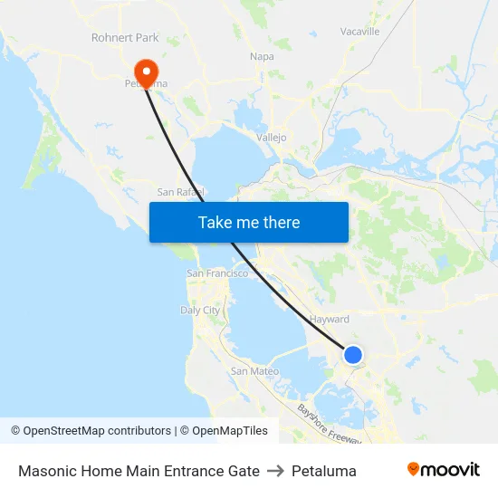 Masonic Home Main Entrance Gate to Petaluma map