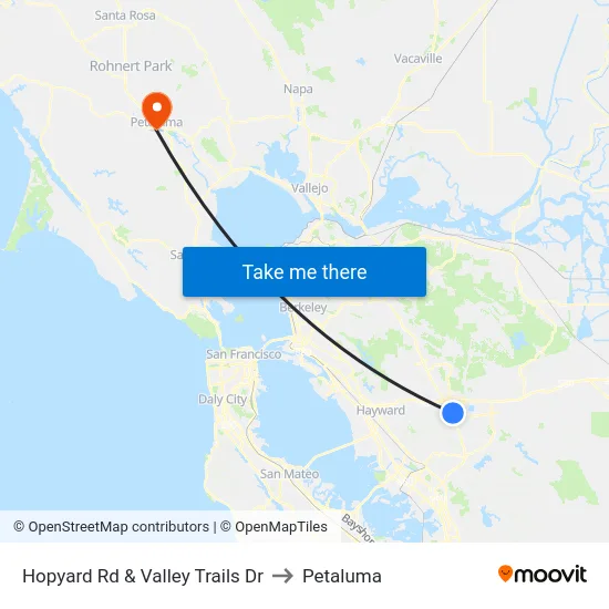 Hopyard Rd & Valley Trails Dr to Petaluma map