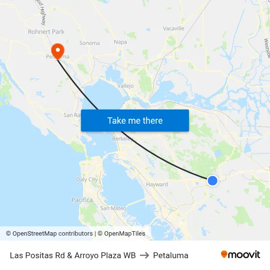 Las Positas Rd & Arroyo Plaza WB to Petaluma map