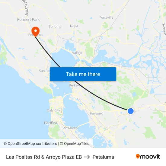 Las Positas Rd & Arroyo Plaza EB to Petaluma map