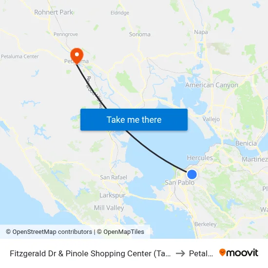 Fitzgerald Dr & Pinole Shopping Center (Target/Applebees) to Petaluma map