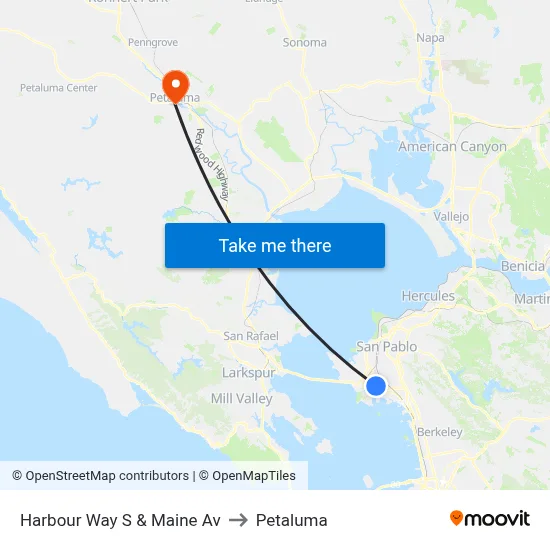 Harbour Way S & Maine Av to Petaluma map