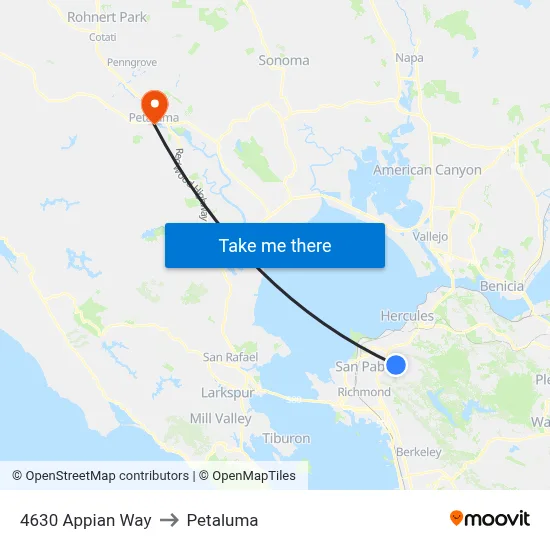4630 Appian Way to Petaluma map