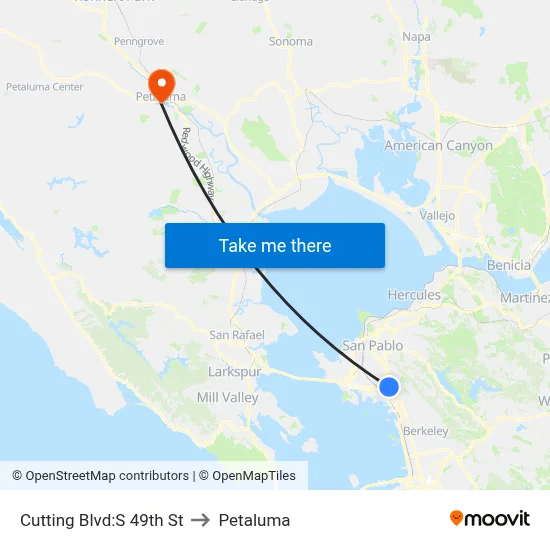 Cutting Blvd:S 49th St to Petaluma map