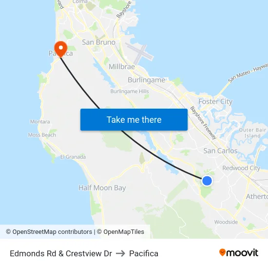 Edmonds Rd & Crestview Dr to Pacifica map
