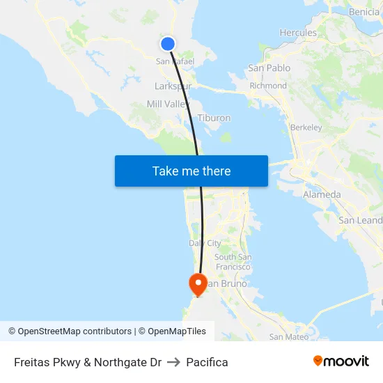 Freitas Pkwy & Northgate Dr to Pacifica map